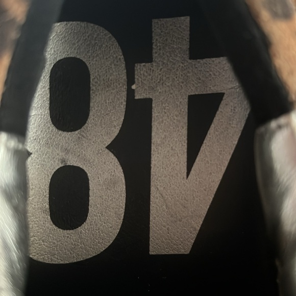 Woman’s P448 SIZE Size 38 ) SNEAKER White with Animal Print Suede Front Toe - Picture 7 of 7